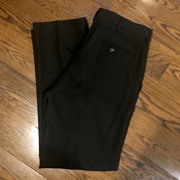 CROFT & BARROW Black Flat Front Dress Pants 34x32 - Picture 2 of 8